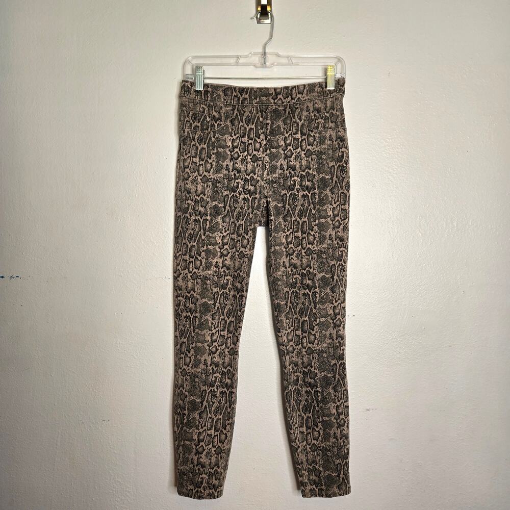 Spanx Jeanish Snake Print Leggings Tan M Shaping Animal Edgy Alt Festival